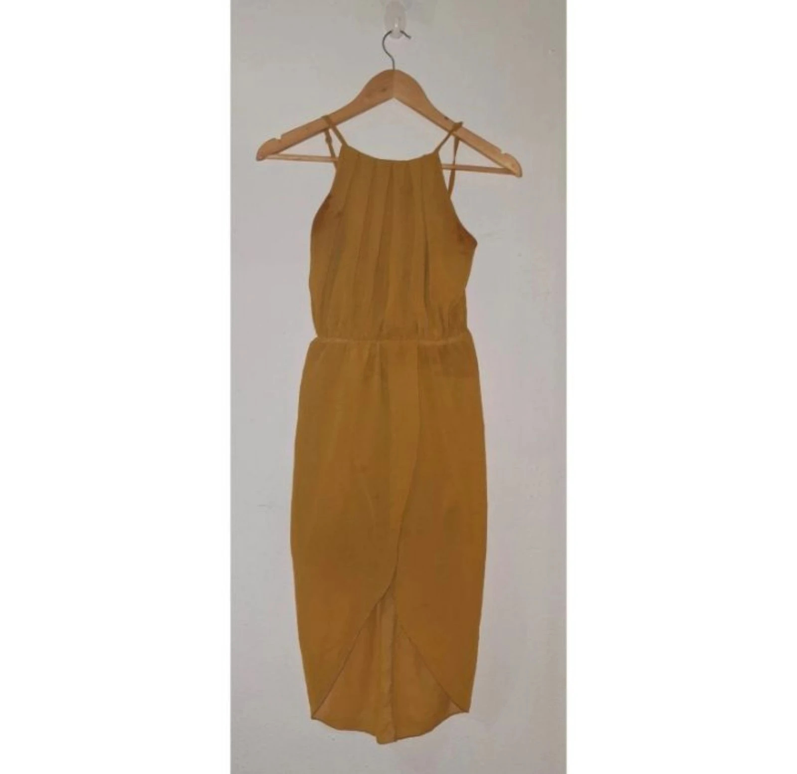 Robe midi en mousseline moutarde édition limitée Y2K